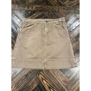 Gap Jean Denim Skirt Women 14 Brown Hobbit Grunge Y2K Western Cowgirl Neutral